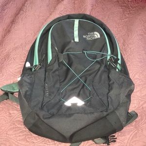 Mint and grey North face backpack